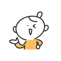 ウィンクして紹介する女性・案内・説明