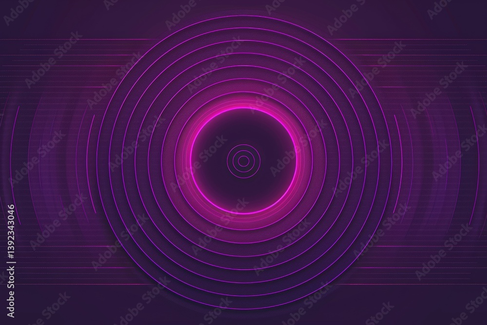 Poster abstract circular pattern with vibrant colors and wave effects.