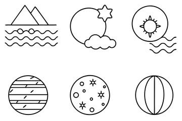 Ozone Layer Line Art Illustration for Educational Science Poster Design 