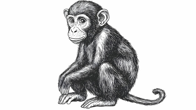 easy monkey drawing illustration