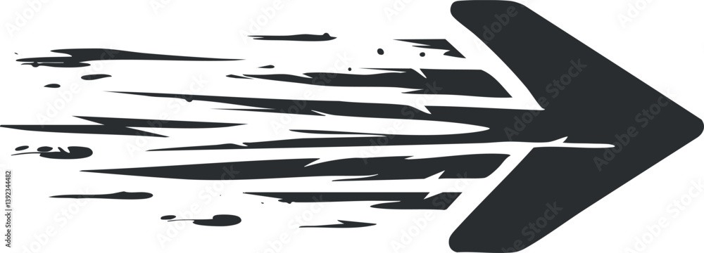 Aufkleber abstract black and white arrow graphic symbolizing speed and direction with dynamic design.