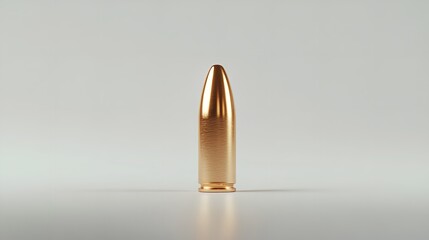 a close up of a bullet on a white surface
