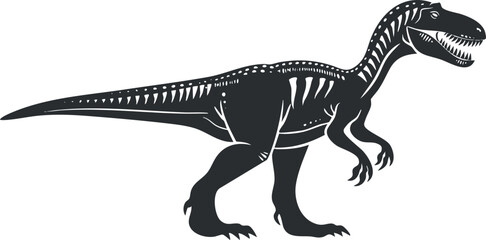 Fototapeta premium Illustration of a dinosaur skeleton showcasing prehistoric anatomy and fossil structure.