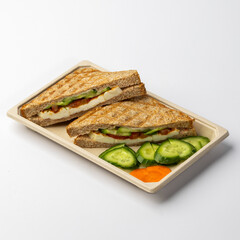 Delicious Halloumi Grilled Sandwich with Fresh Vegetables