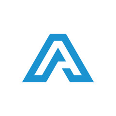 Abstract Geometric Letter A Logo design vector template isolated on white background