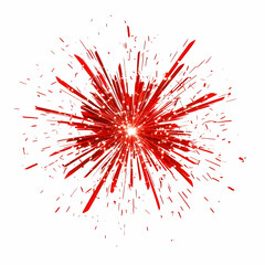 Red energy burst explosion, white background, graphic design