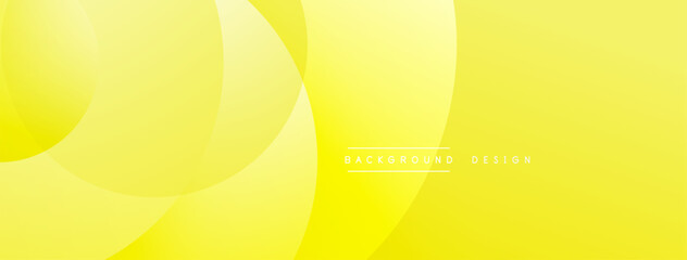 Yellow background features overlapping circles. Gradient effect creates depth. Minimalist design, modern aesthetic. Clean lines, simple shapes. Perfect for digital projects.