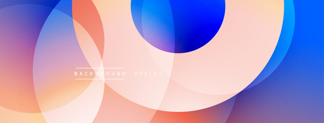 Abstract shapes overlap. Colors blendorange, blue, pink. Smooth gradients create modern design. Minimalist aesthetic, soft tones.