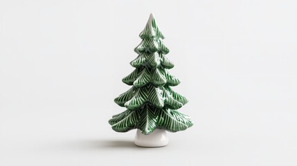 Isolated Evergreen Tree: A Single Conifer Against White Background
