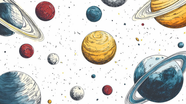 drawing of planets illustration