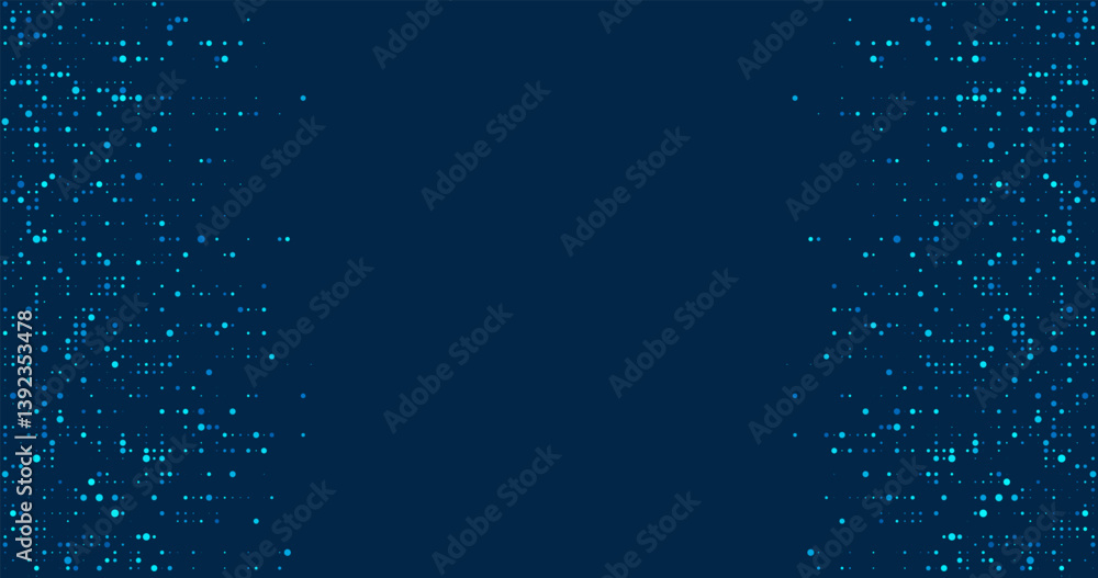 Poster digital technology background. digital data dots blue pattern pixel background