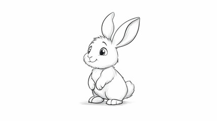 Fototapeta premium drawing of a cute rabbit illustration