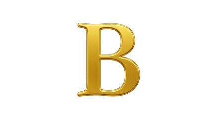Elegant 3D Gold Letter "B" Luxury Font Design