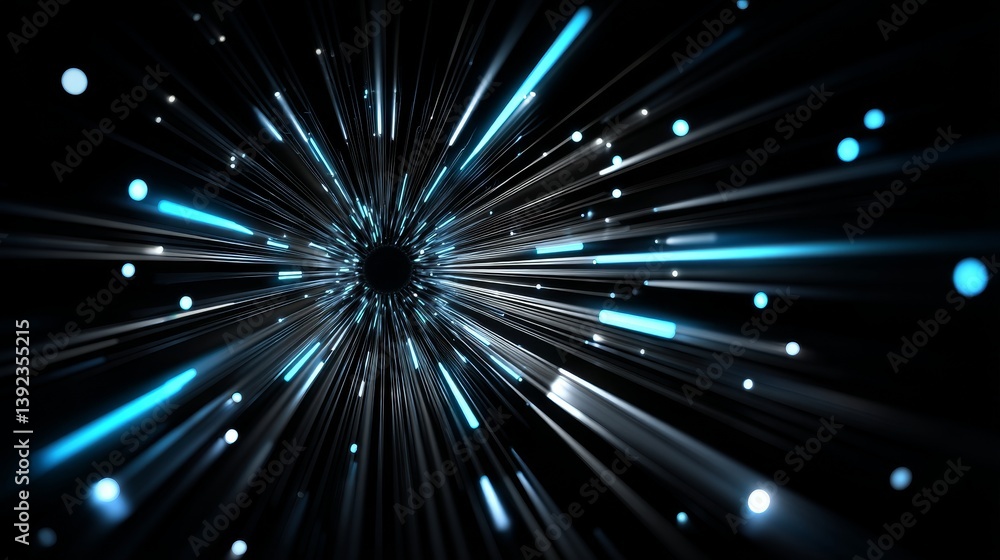 Aufkleber the concept of blue digital cyberspace and digital data network connections is represented in an abs