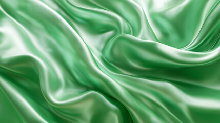 Obraz premium background Abstract vibrant flowing fabric folds green colour