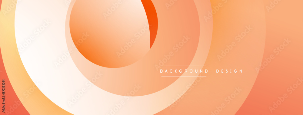 Poster orange layers create abstract design. smooth gradients, circular shapes, modern aesthetic. minimalis