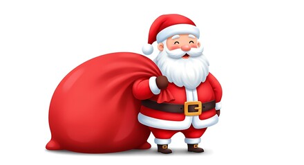 Jolly Digital Santa: Festive 3D Render AI Generated
