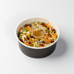 Fresh and healthy coleslaw salad with dressing