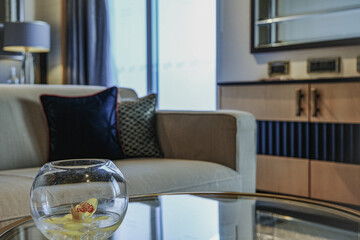 Luxurious ocean view or oceanview or outside balcony veranda cabin stateroom suite queen king...