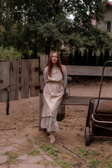 Aesthetic photo of attractive young woman ceramicist. process of creating pottery, creative workshop