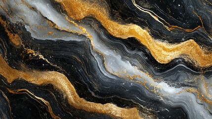 Obraz premium Abstract marble texture with gold accents, conveying a sense of luxury and depth