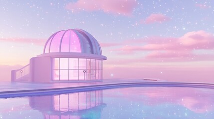 Obraz premium Pastel Observatory Poolside