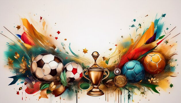 creative border frame of soccer themed concepts background with copy space, sports concepts