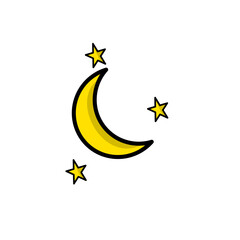 Illustration of the moon and stars