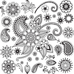 Beautiful flower art and mandala vector design