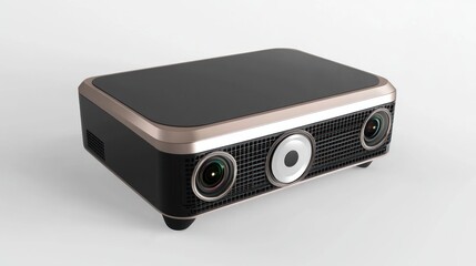 Modern Portable Projector on White Background