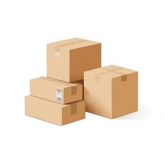 Stacked cardboard boxes for shipping and delivery