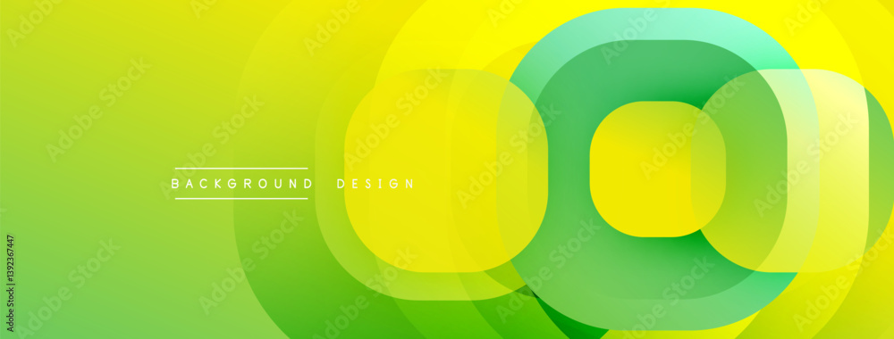 Leinwandbilder Bright green yellow abstract layers create dynamic visual effect. Smooth gradients, modern design, clean aesthetic. Perfect backdrop for presentations, websites.