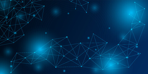 Vector technology on blue background.Illustration Abstract internet network connection design for web site. Digital data, global communication, science and futuristic concept. modern eps10