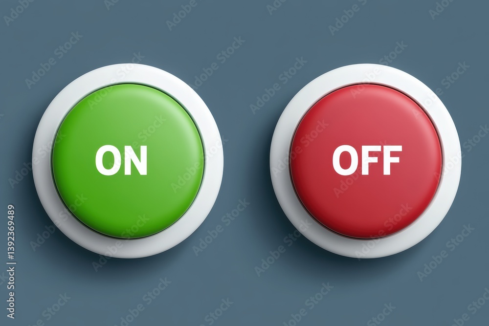 Poster graphic layouts designed for advertising featuring on and off buttons in a modern style