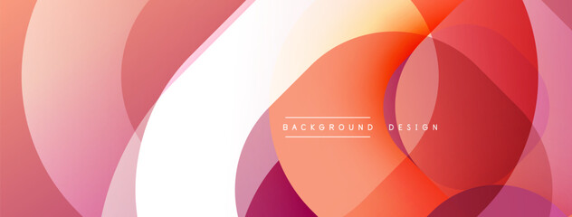 Abstract design. Overlapping circles create dynamic composition. Warm color palette, gradients, smooth transitions. Modern aesthetic, simple shapes, clean lines.