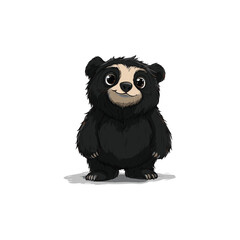 Cute bear icon logo flat vector design