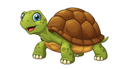 Obraz premium Cute turtle cartoon on white background