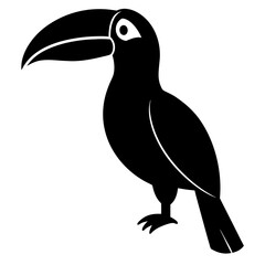 Toucan Silhouette Bundle Set in Vector Style Clip Art with White Background