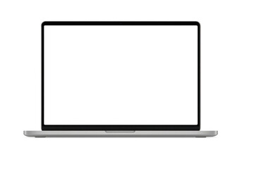 MacBook Mockup PNG – Front View – Transparent Screen – Silver Laptop Isolated