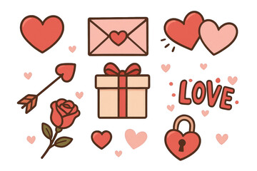 Simple Love Elements Collection for Creative Designs and Projects