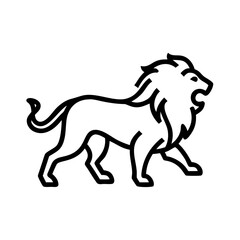 Vector Silhouette of Roaring Lion: Powerful Mane & Commanding Stance