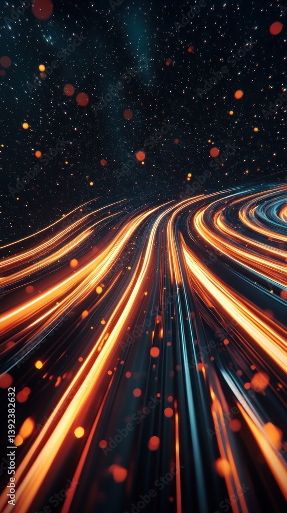 Poster abstract light trails creating a dynamic motion effect