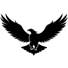 Fototapeta premium Eagle Soaring Vector Silhouette: Symbolizing Freedom and Strength