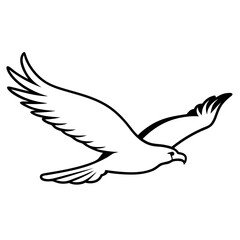 Eagle Soaring Vector Silhouette: Symbolizing Freedom and Strength