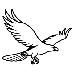 Fototapeta premium Eagle Soaring Vector Silhouette: Symbolizing Freedom and Strength