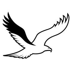 Eagle Soaring Vector Silhouette: Symbolizing Freedom and Strength