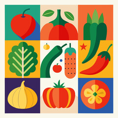 set of vegetables vector illustration