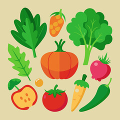 set of vegetables