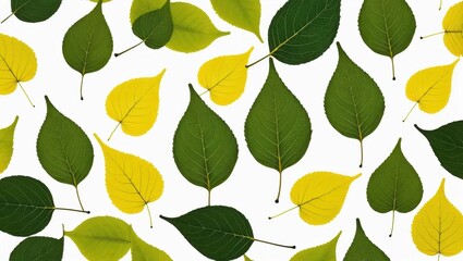 Obraz premium Colorful autumn leaves on white background