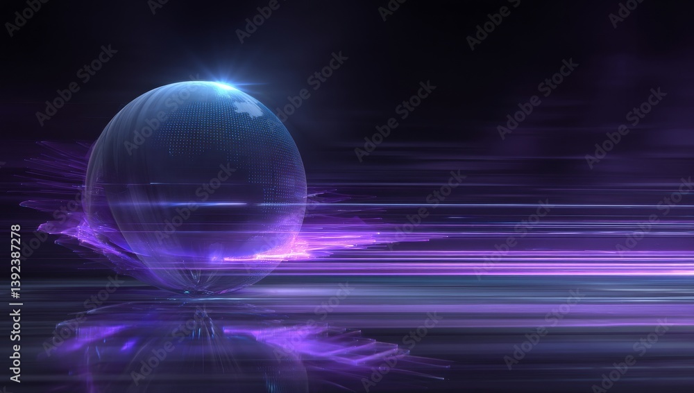 Aufkleber a 3d rendering of a cyber space metaverse serves as the foundation for a visually striking, neon-col